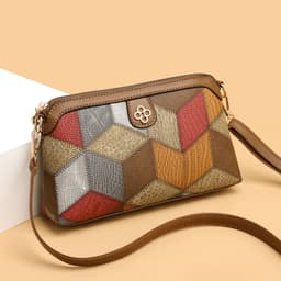 image-Bohemian Crossbody Bag - Gray Brown Retro PU Mini Shoulder Bag