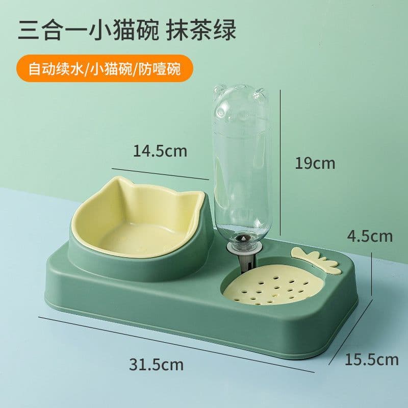 image-Automatic Pet Dog Cat Water Feeder, Anti-Moisture, 3 Bowls