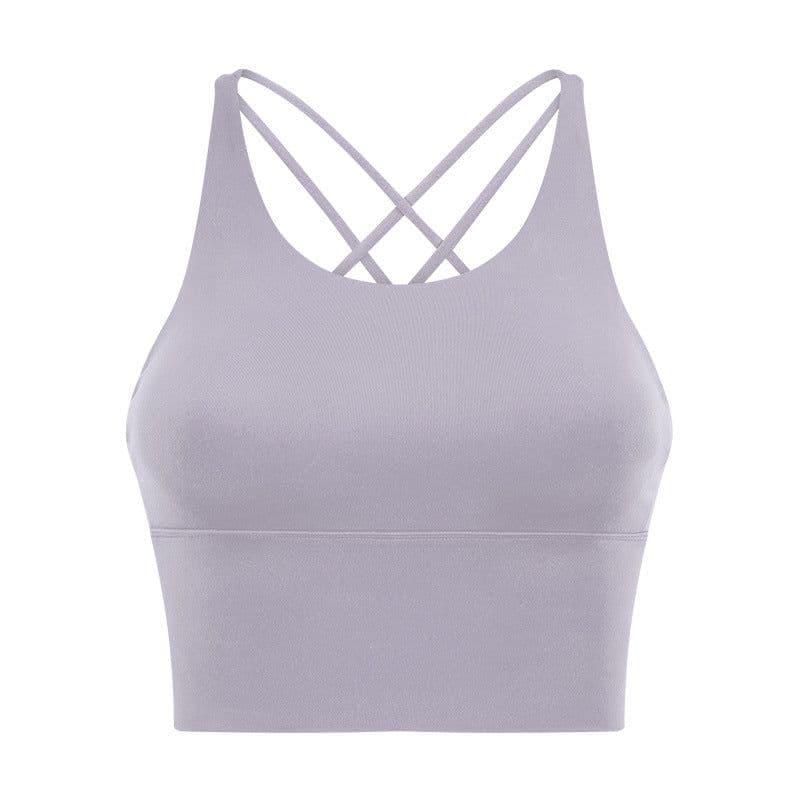 image-Women's Qianzhuo Sports Backless Bra - Silver Gray Small