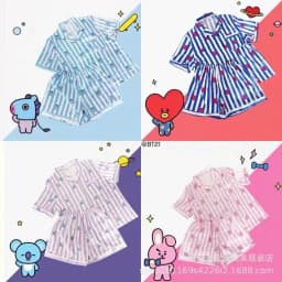 image-Women's Korean Cardigan Pajama Set - Pink Striped