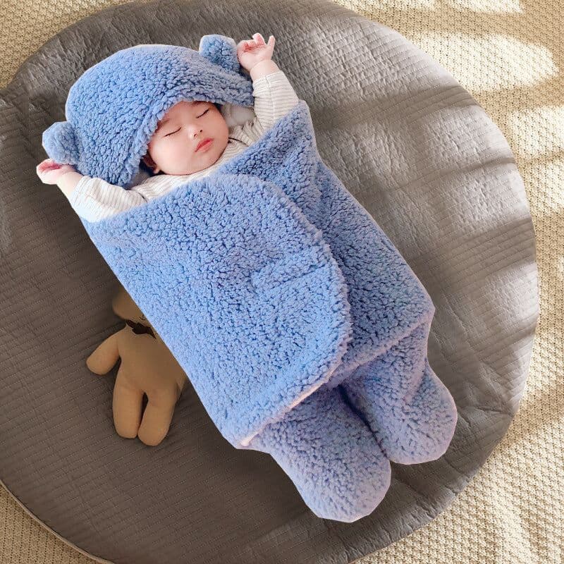 image-Newborn Sleeping Bag Quilt Dual Use For Autumn Winter Anti Startle Swaddle