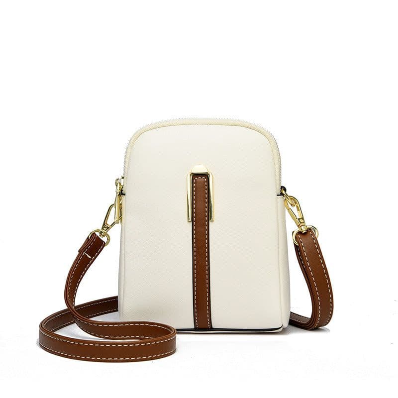 image-PU Leather Crossbody Phone Bag - Black Small Square