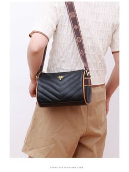 image-Genuine Leather Small Square Crossbody Bag - Green
