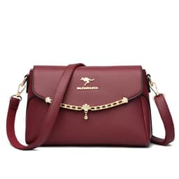 image-Women's Leather Shoulder Bag - Large Capacity