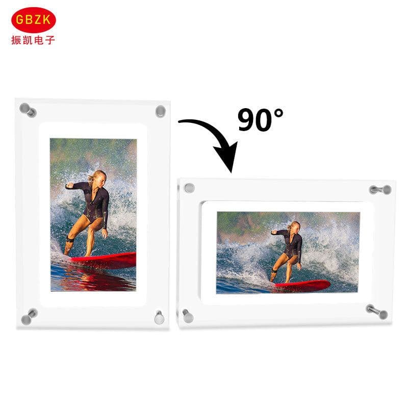 image-Amaboo 5-inch Acrylic Photo Frame - HD Video Player Transparent 2GB Storage