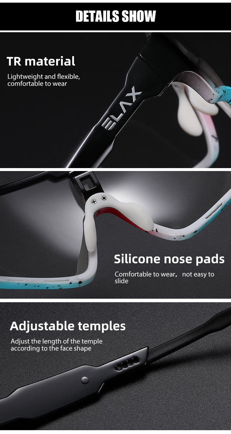 image-ELAX Cycling Glasses Color-Changing Windproof AP