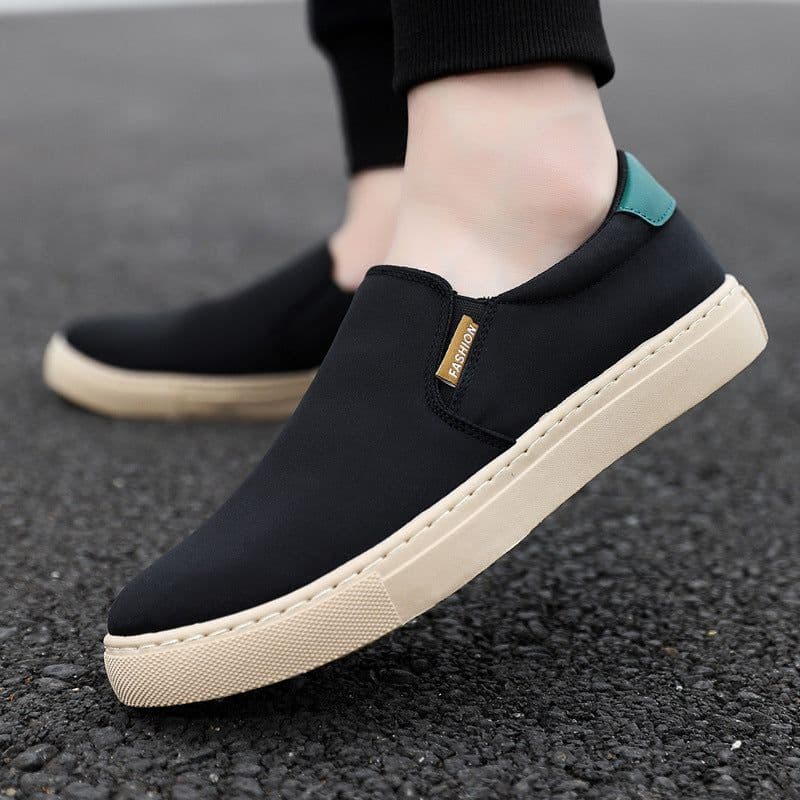 image-Men's Canvas Slip-On Casual Shoes - Size 48