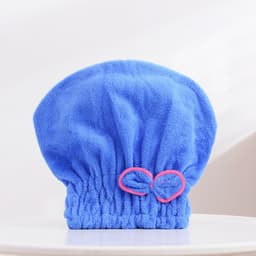 image-Coral Velvet Shower Cap - Purple 25x24cm
