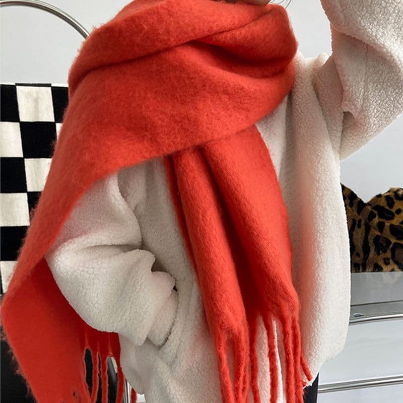 image-GINES LILY 28-Color Cashmere Scarf - Army Green, 43x225cm Warm