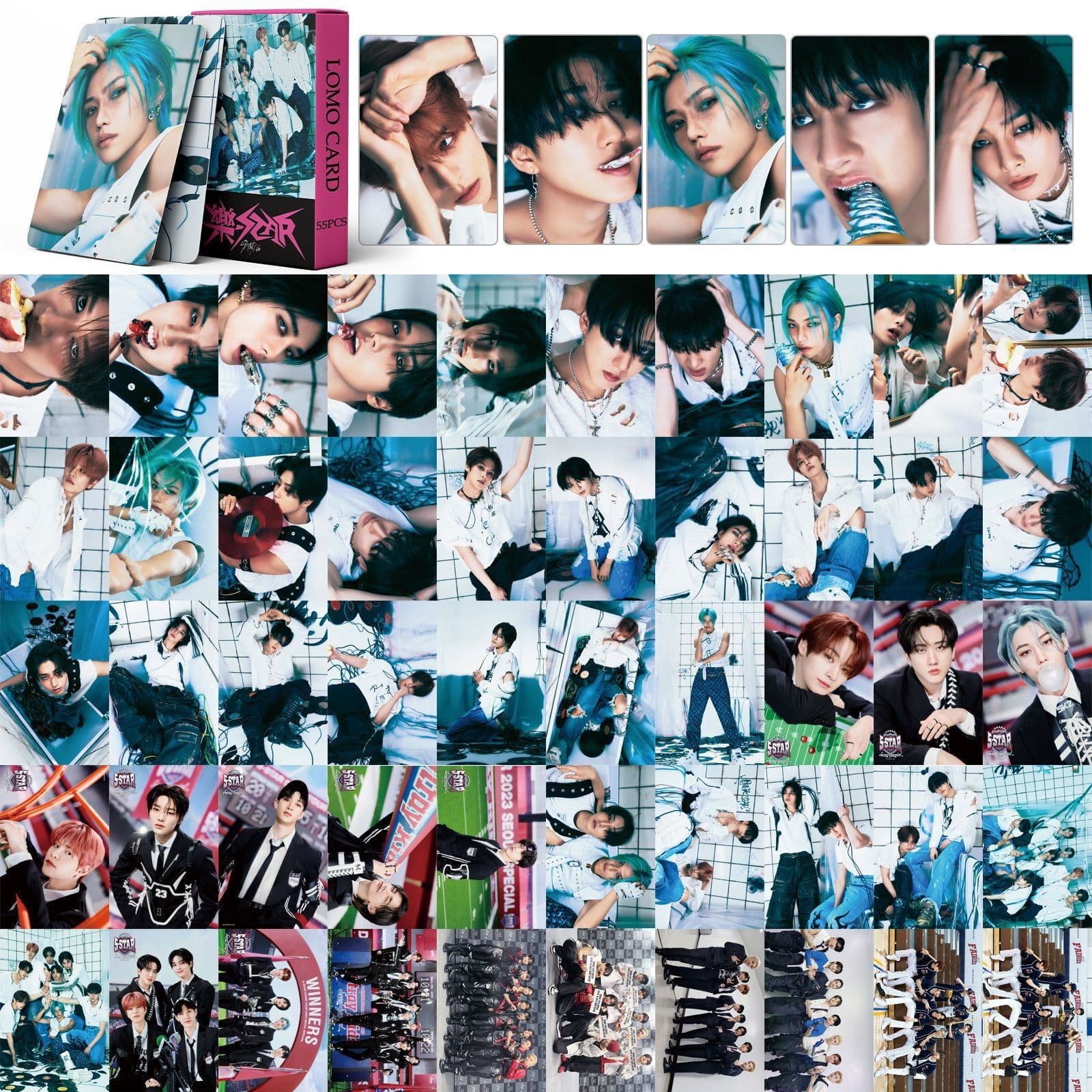 image-SK Stray Kids Album Cards - Bang Chan, Lee Know, Hyunjin