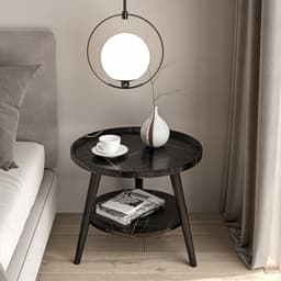image-Bona Gold Square Coffee Table Round 60cm Black