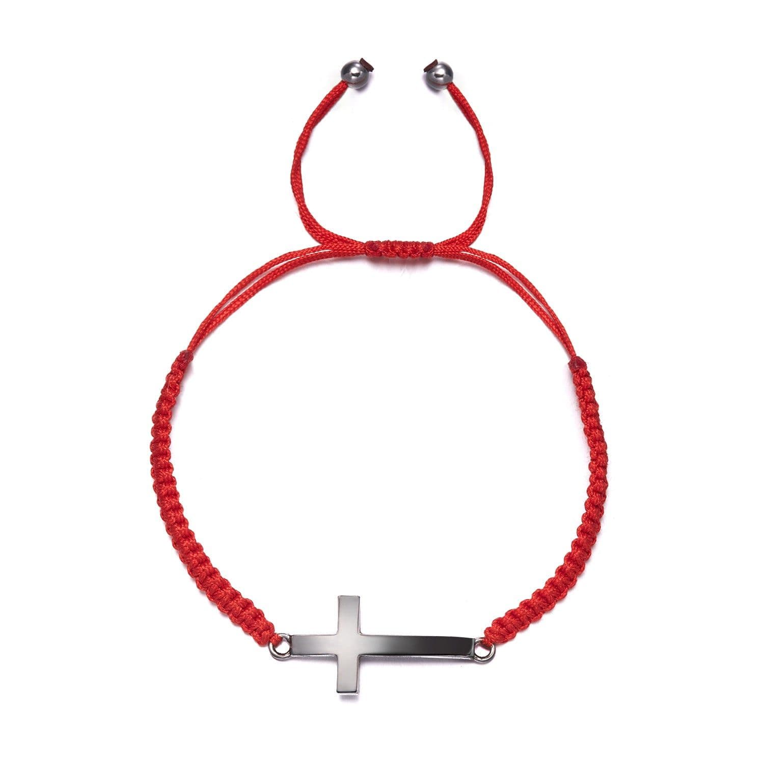 image-Ba Yue Cross-Border Couple Rope Bracelet - Red/Black Alloy