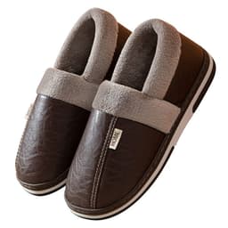 image-Cotton Slippers - Brown Size 50-51 Oversized