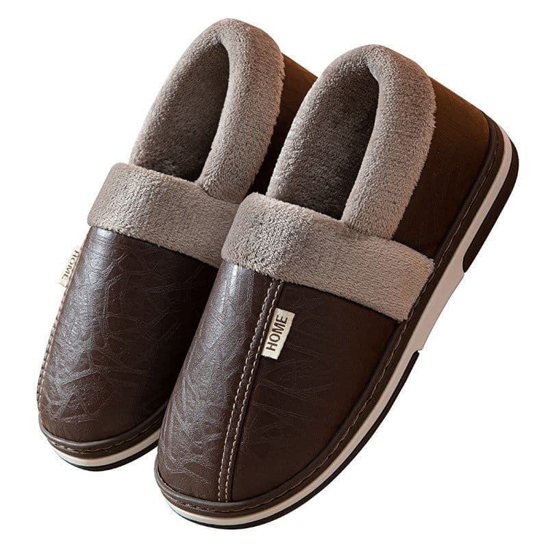 image-Cotton Slippers - Brown Size 50-51 Oversized