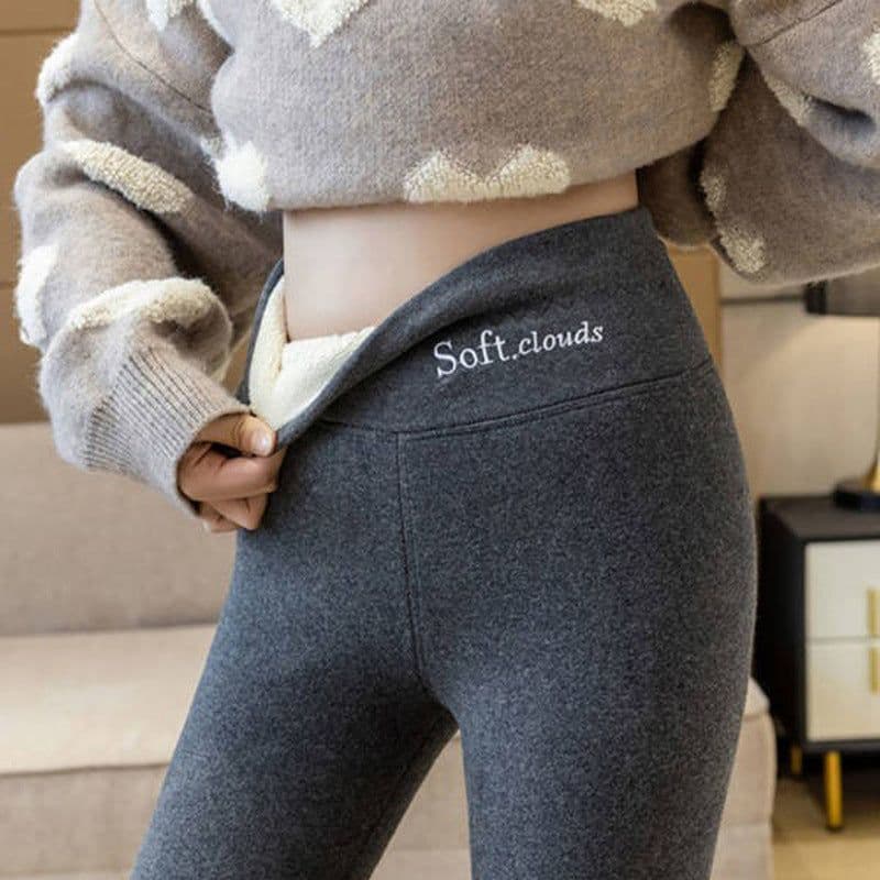 image-Zebina Lambskin Leggings Women - Grey 5XL Thick Warm