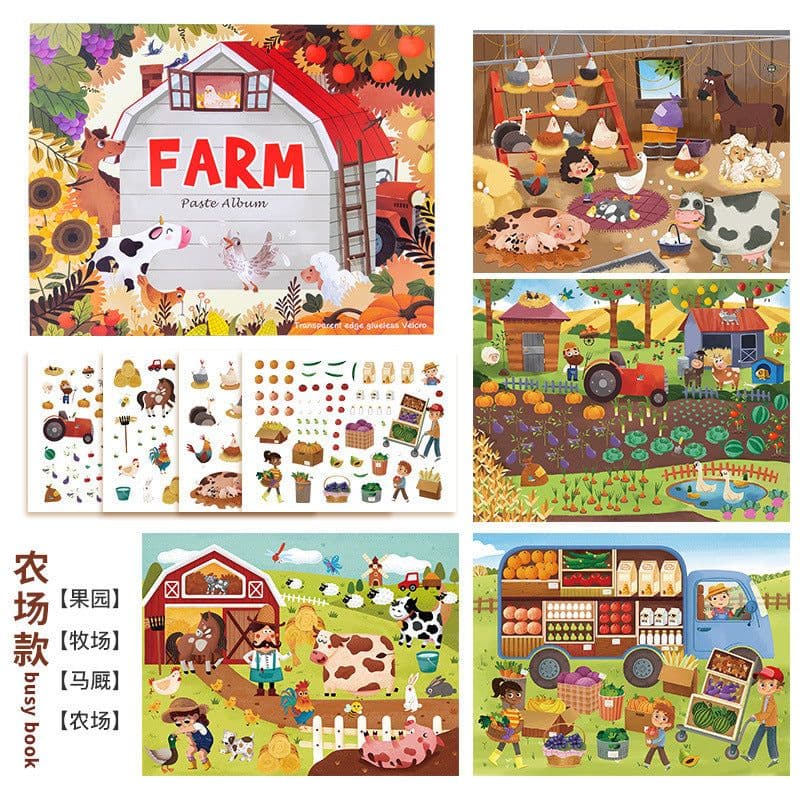image-Children's Sticker Book - Quiet Paste Montessori