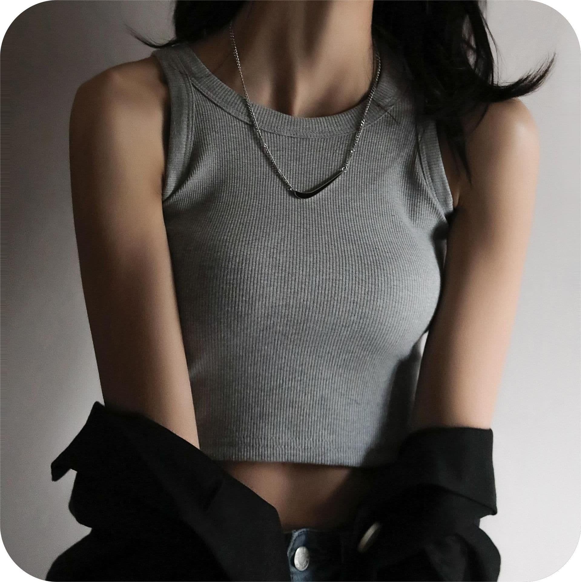 image-Net red short black bottoming thread camisole women's summer inner wear sleeveless design sense outer wear top trendy small