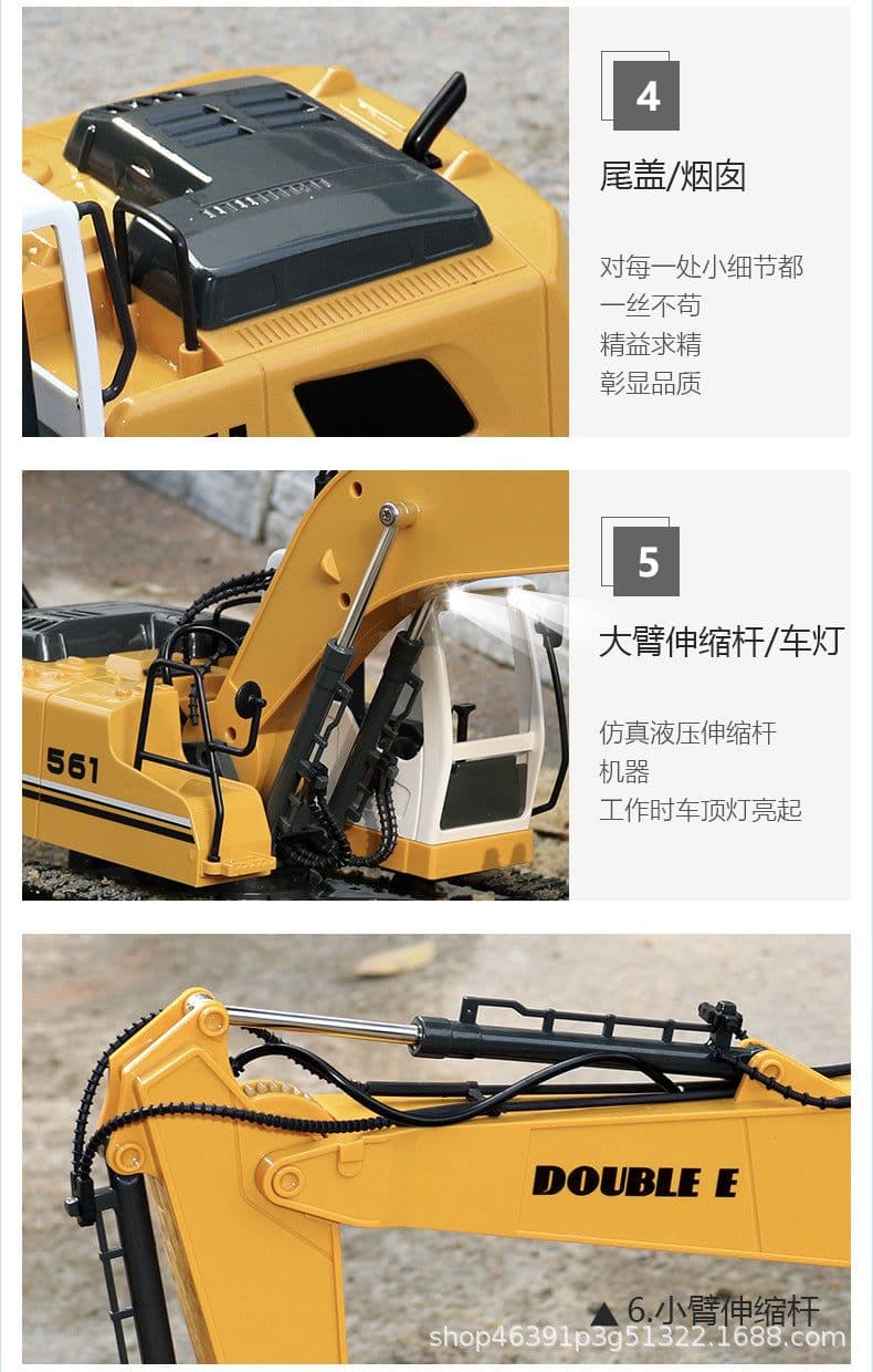 image-DOUBLE EAGLE 561 RC Alloy Excavator 17-Channel 1:16