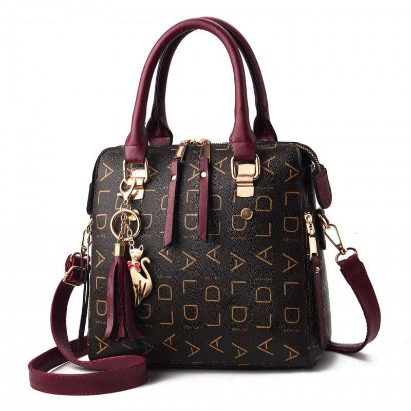 image-Charm or Beauty PU Crossbody Bag - Brown ALD Pattern