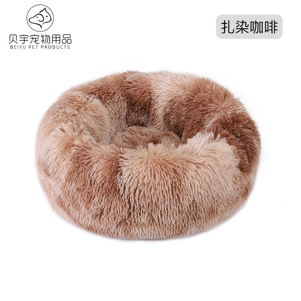 image-Plush cat litter kennel round removable and washable kennel winter warmth pet supplies bed dog bed kennel
