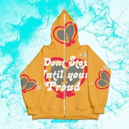 image-Zhongshan Millennium Y2K Hoodie - Yellow XXL Gothic Print Zipper