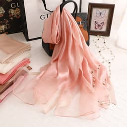 image-Polyester Long Scarf - Light Grey 90x200cm