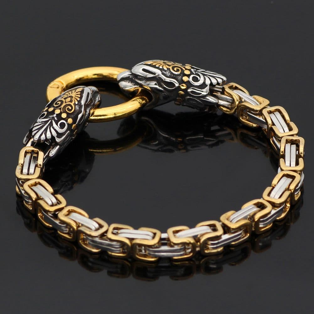 image-Wolf Head Emperor Chain Bracelet - 8mm Titanium Steel