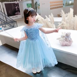 image-Frozen Elsa Princess Dress Girls Halloween Costume