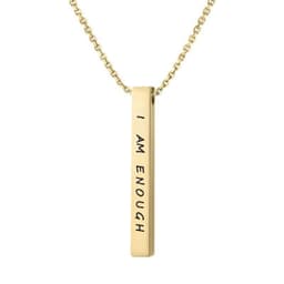 image-Titanium Steel Three-Dim Pillar Necklace Rectangular Letter Pendant, Blank Black