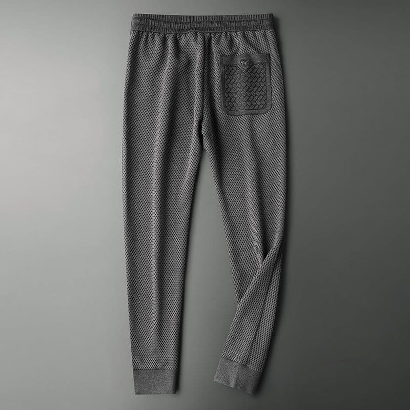 image-Weiyi Waffle Casual Pants Men - Black 5XL