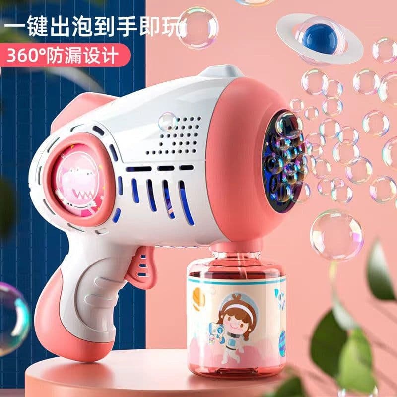 image-Bubble Machine Gun - Automatic Handheld Toy Black