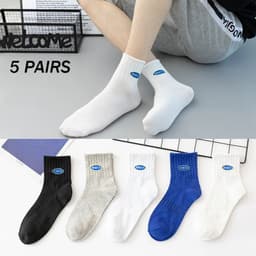 image-Men's Ankle Socks - Breathable Cotton Sports Socks