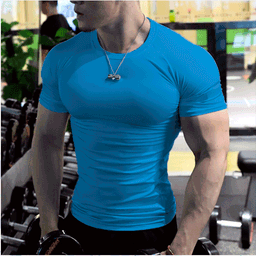image-Men's Fitness T-Shirt Royal Blue 5XL Quick-Dry