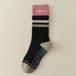 image-Women's Yoga Socks - Purple Cotton Mid-Tube Non-Slip