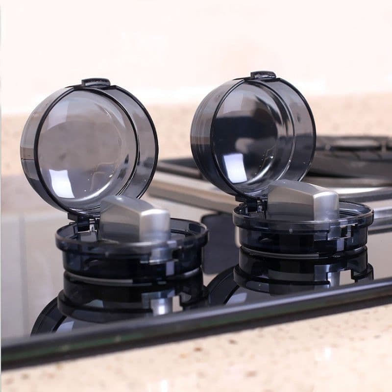 image-General Gas Stove Knob Protective Cover Black 4x6cm