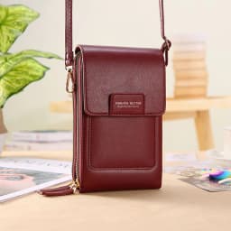image-2022 new touch screen mobile phone bag female small oblique cute mobile phone small bag fashion wallet vertical section