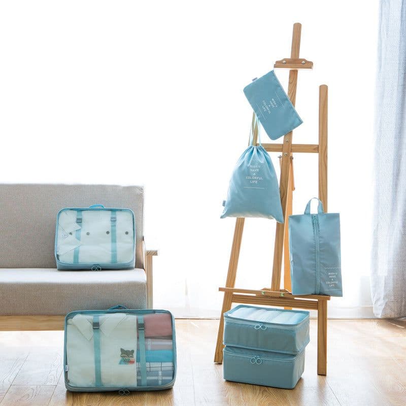 image-Travel Storage Organizer 7-Piece Set - Dark Blue