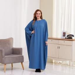 image-Xueguo Muslim Dress - Blue Swing Long Sleeve