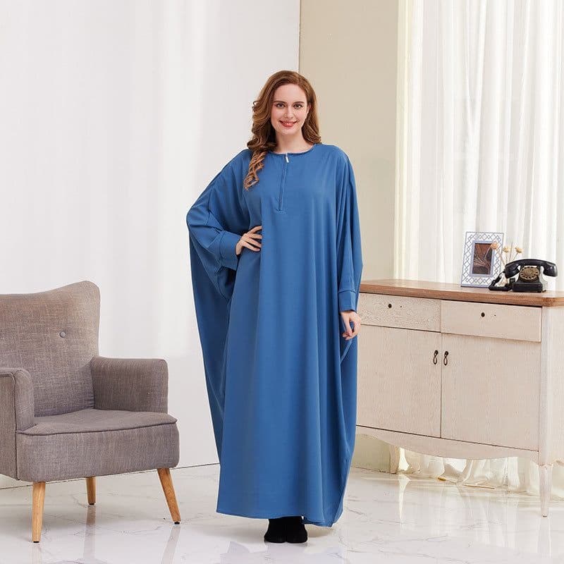image-Xueguo Muslim Dress - Blue Swing Long Sleeve