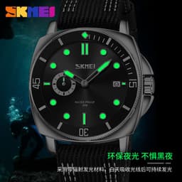 image-SKMEI Men's Quartz Watch - Black 47mm Round Waterproof 30M