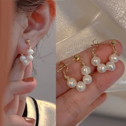 image-Pearl Earrings Geometric Fashion - Imitation Pearls