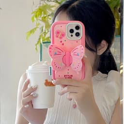 image-Sun Yi 3D Butterfly Stand - Silicone for iPhone 15/12/13/14 Pro Max - Anti-Fall