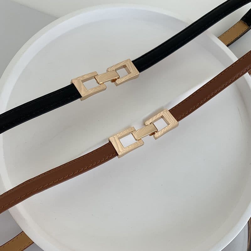 image-Korean Buckle Belt for Women, Trendy Camel Alloy, Fall 2022