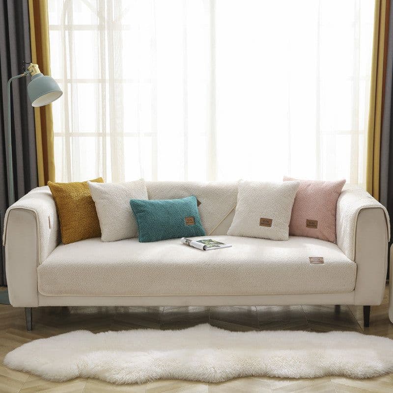 image-Velvet Sofa Cushion Cover - Sherpa Pink Nordic Plush Thick (65 characters)