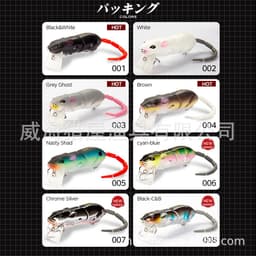 image-Hunting House Lumino 3D Bionic Mouse Knotty Fish 85mm 17g Super Realistic Swimming Style Blackfish Perch