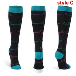 image-Cross-border Nurse Leggings Cute Long Tube Women's Socks Sports Cartoon Plaid Leopard Print Sports Pressure Socks Spot Wholesale
