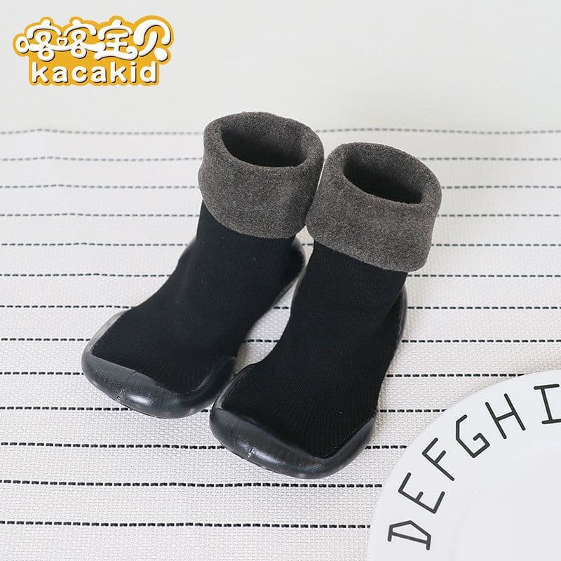 image-Anti-slip children's indoor shoes, baby floor shoes, outdoor rubber-soled children's shoes, toddler shoes, terry winter shoes and socks