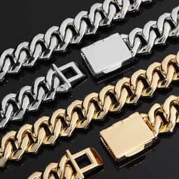 image-Europe and the United States 20mm diamond-studded hip-hop Cuban chain necklace HIPHOP street fashion full of zircon men's large gold chain
