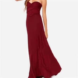 image-Cross-border European and American solid color and various ways to wear sexy strappy red dress long skirt dress bridesmaid dress