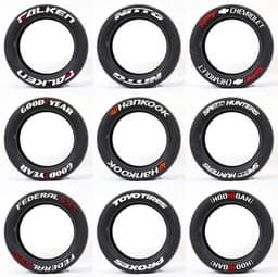 image-Deoukana 3D Car Tire Sticker - English Letters, 8 Pieces, PVC, 3.5cm